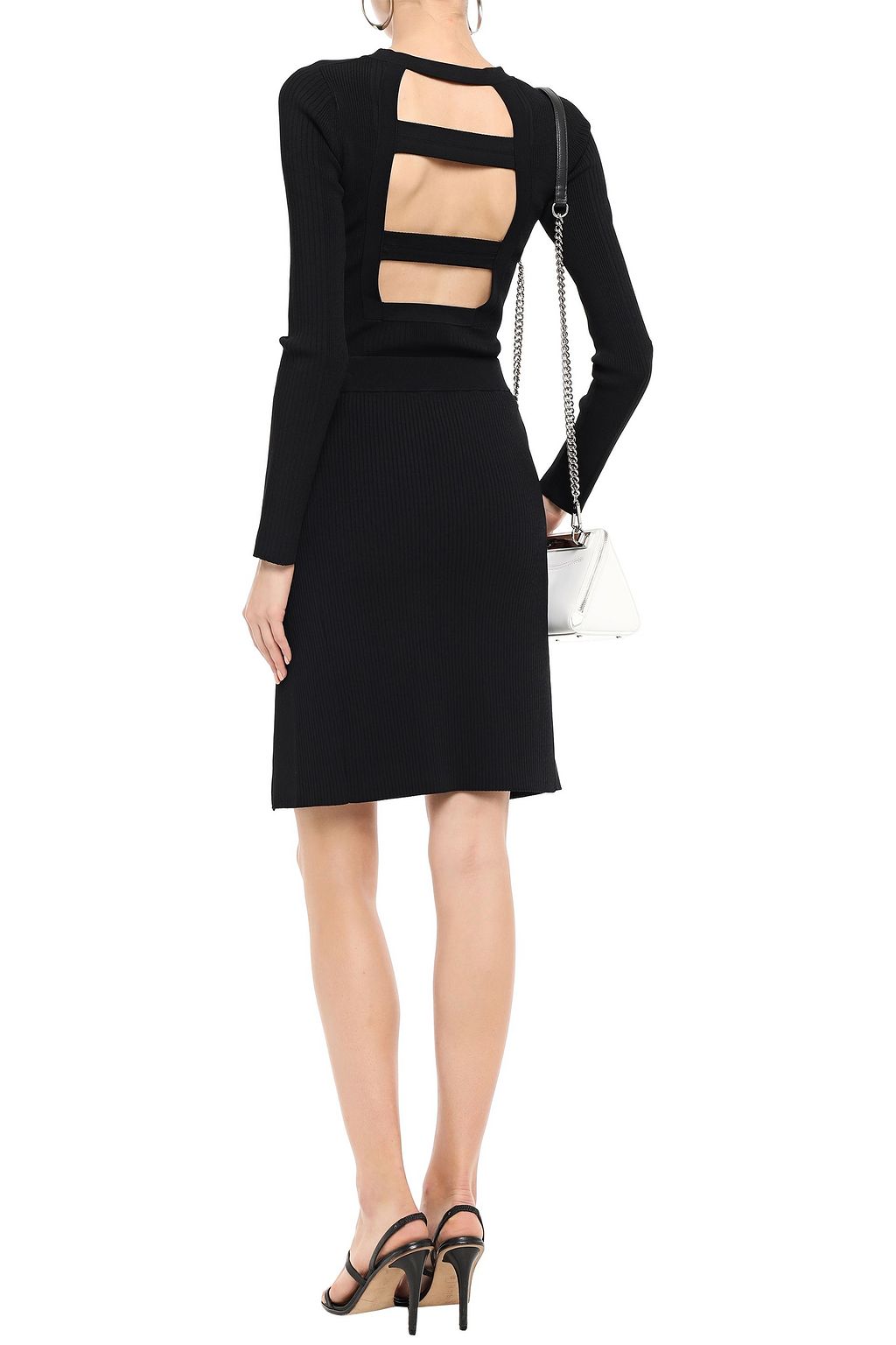ALEXANDERWANG.T Snap-detailed ribbed-knit mini skirt