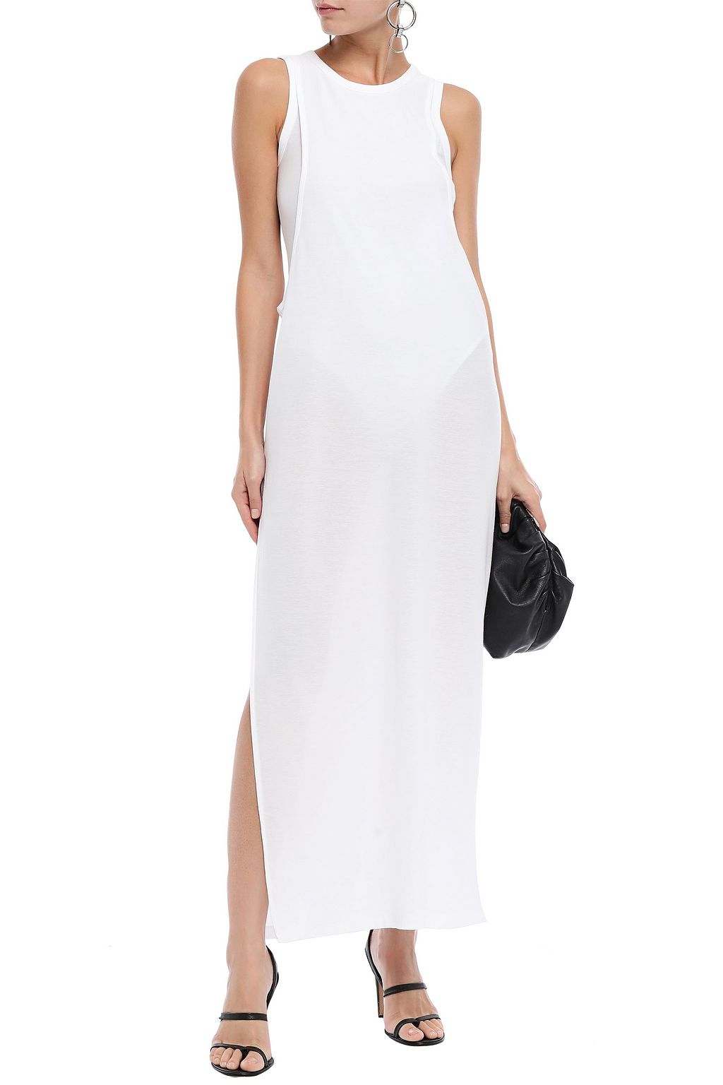 ALEXANDERWANG.T Layered cotton-blend jersey maxi dress