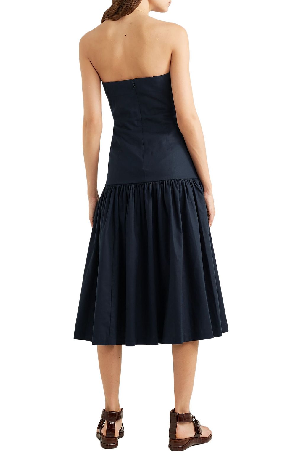 strapless linen dress