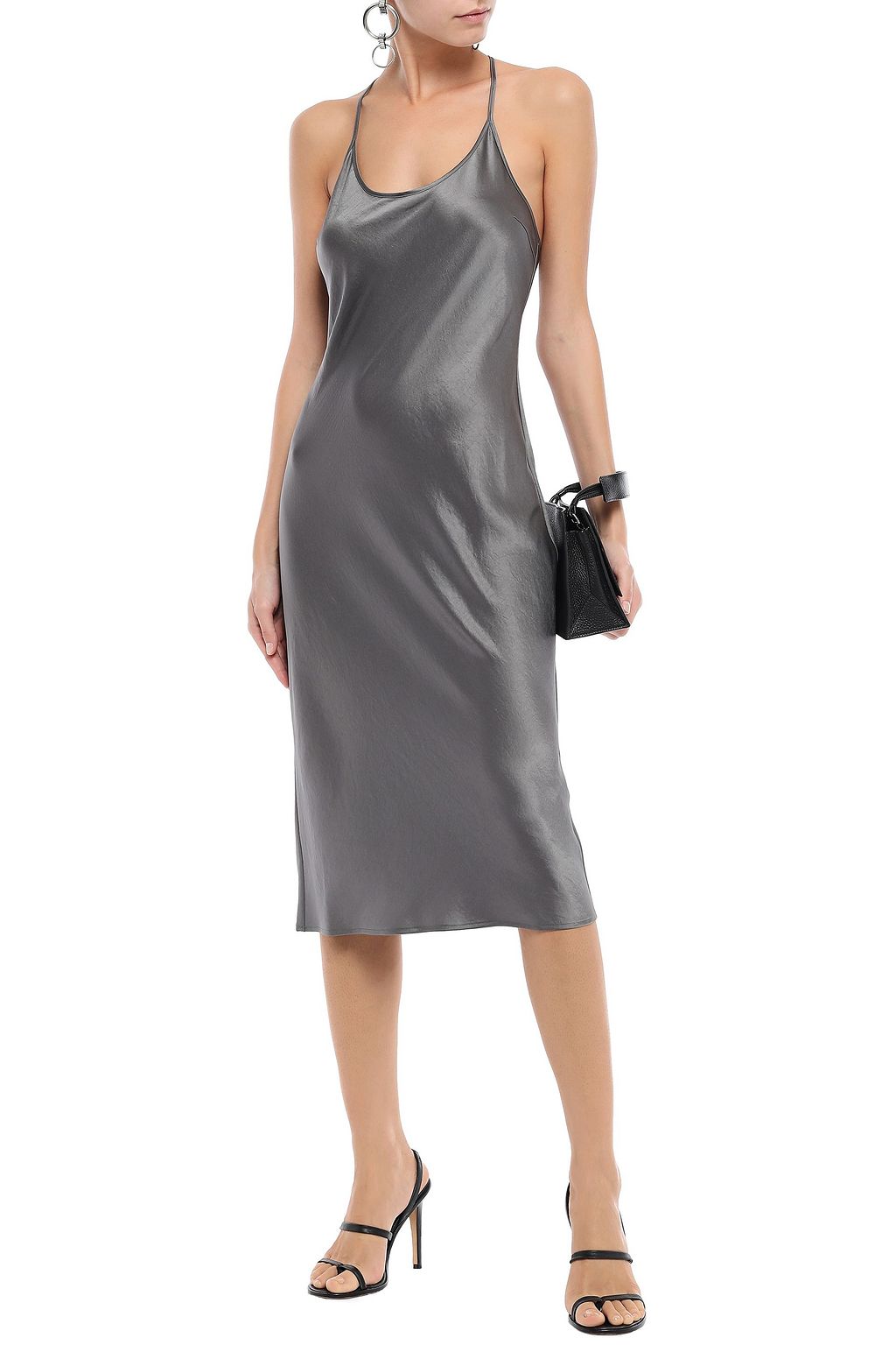 ALEXANDERWANG.T Crinkled-satin slip dress