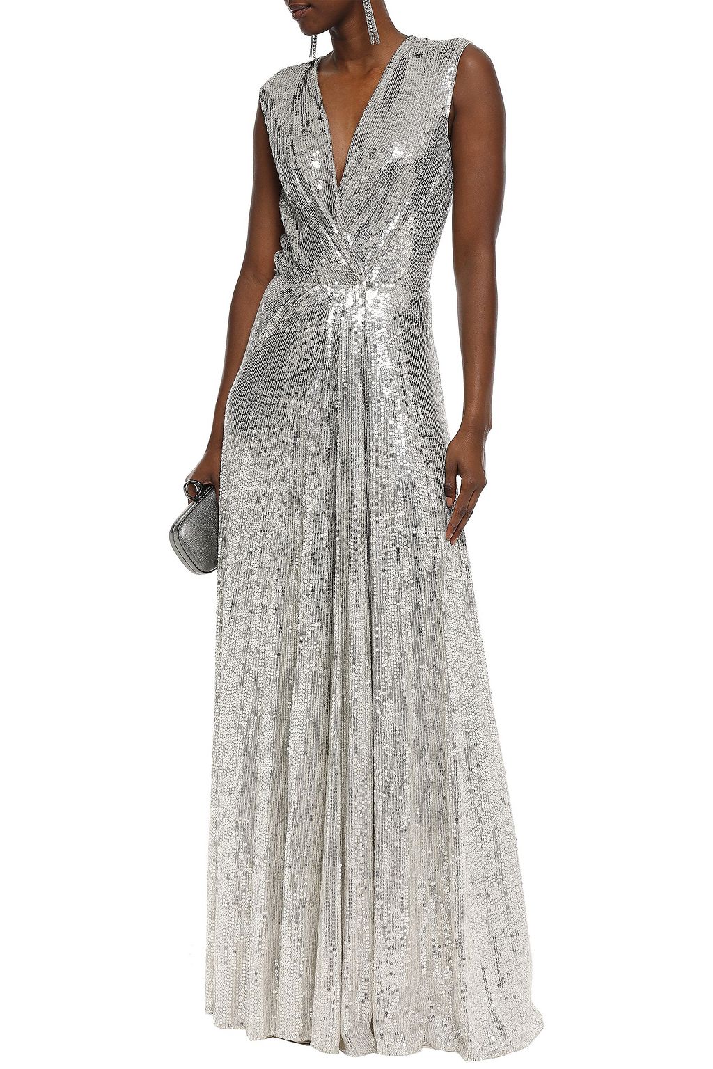 silver silk gown