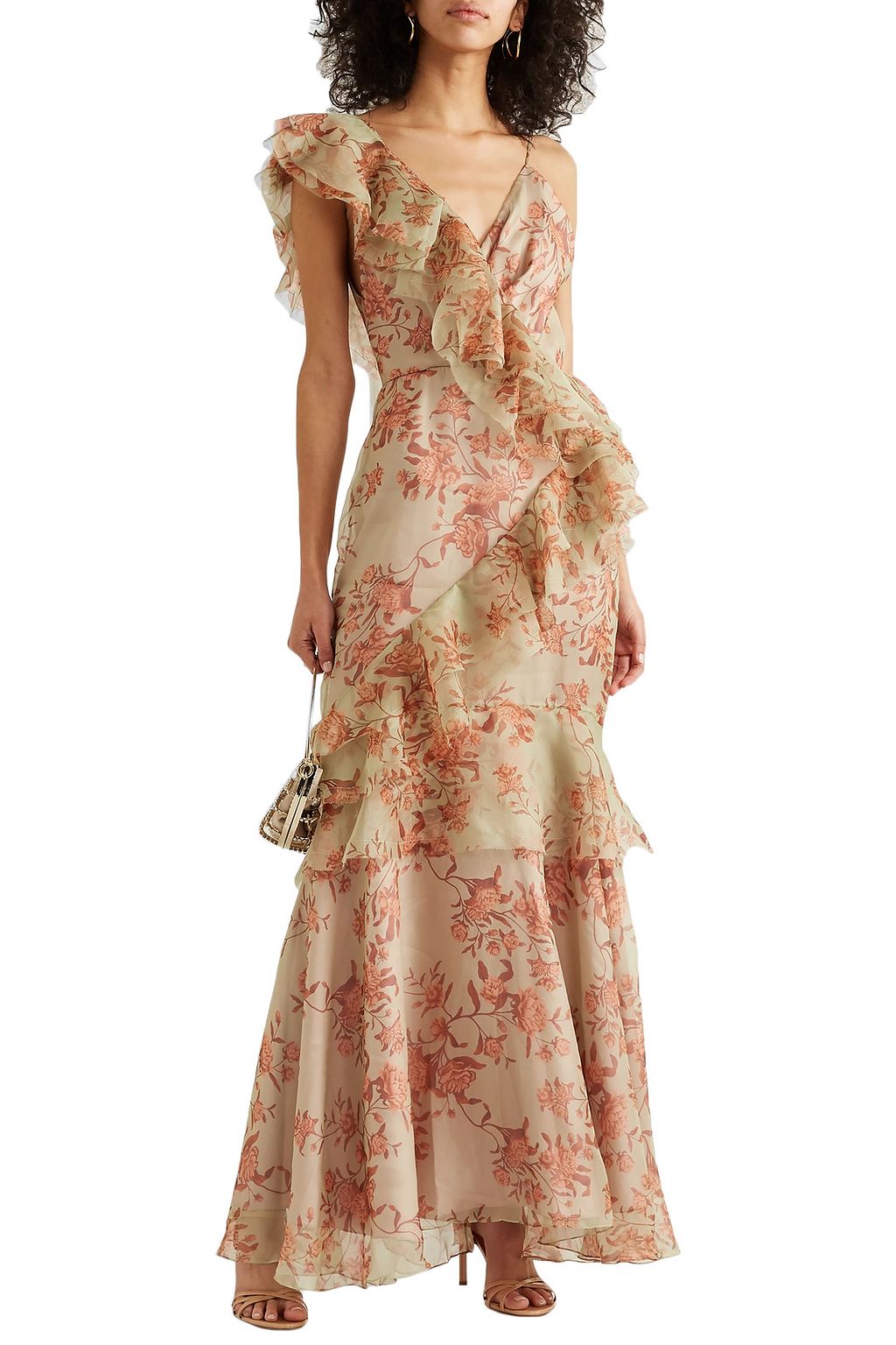 JOHANNA ORTIZ Belle of the Ball ruffled floral-print silk-organza dress