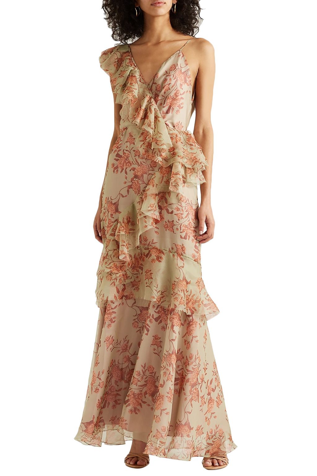 JOHANNA ORTIZ Belle of the Ball ruffled floral-print silk-organza dress
