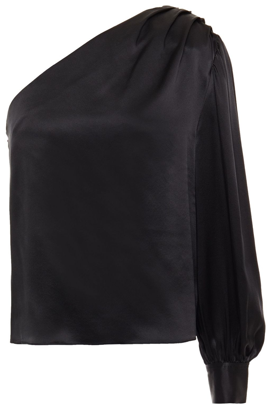 black silk off the shoulder top