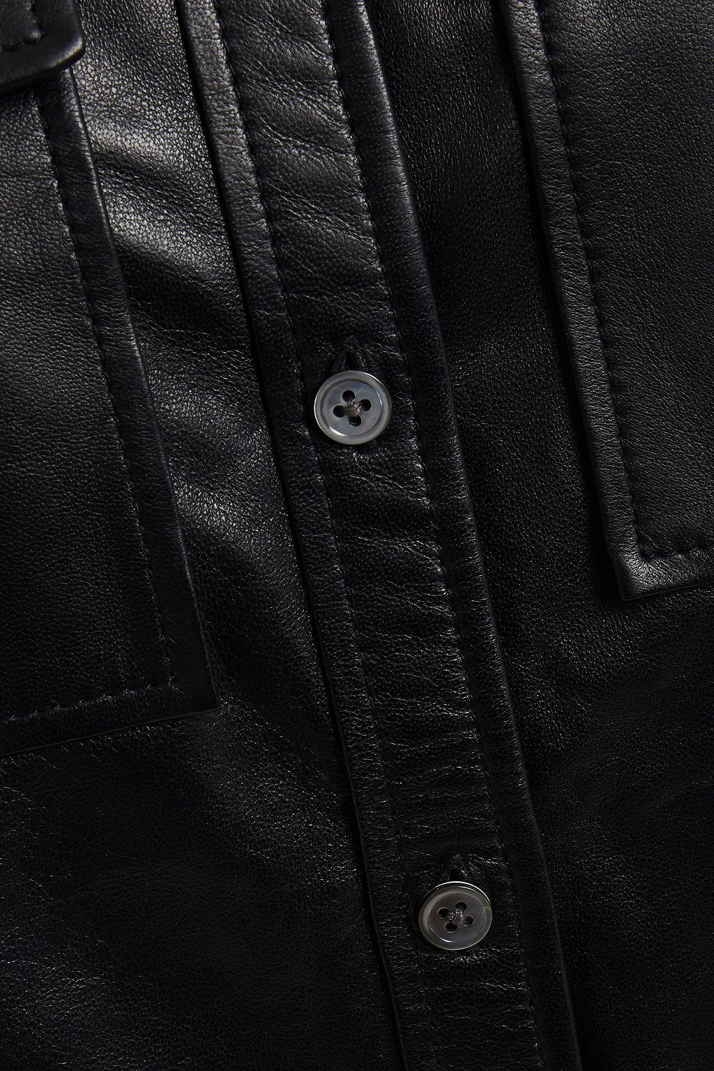 FRAME Gathered leather shirt
