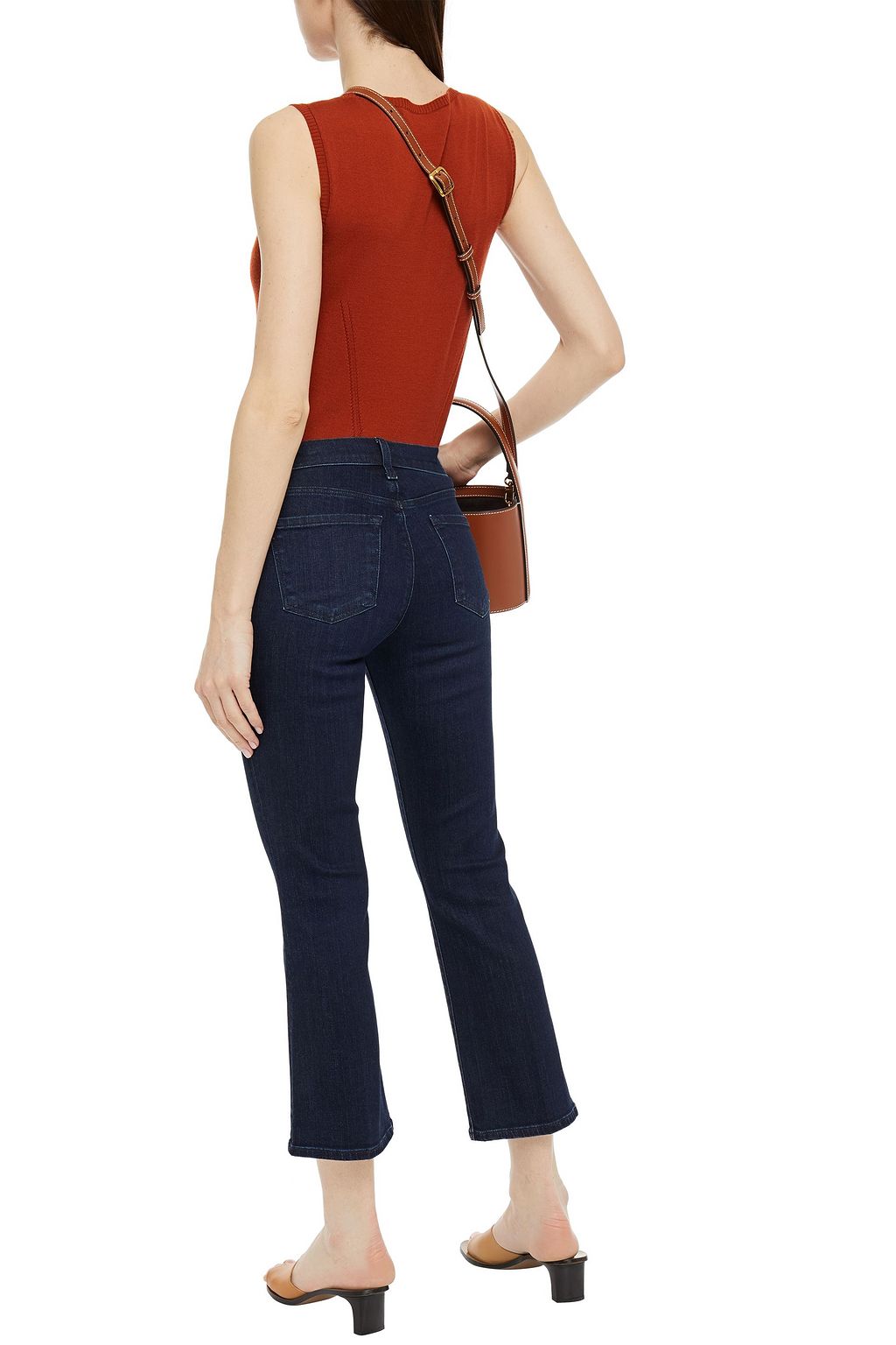 J BRAND Selena frayed faded mid-rise kick-flare jeans