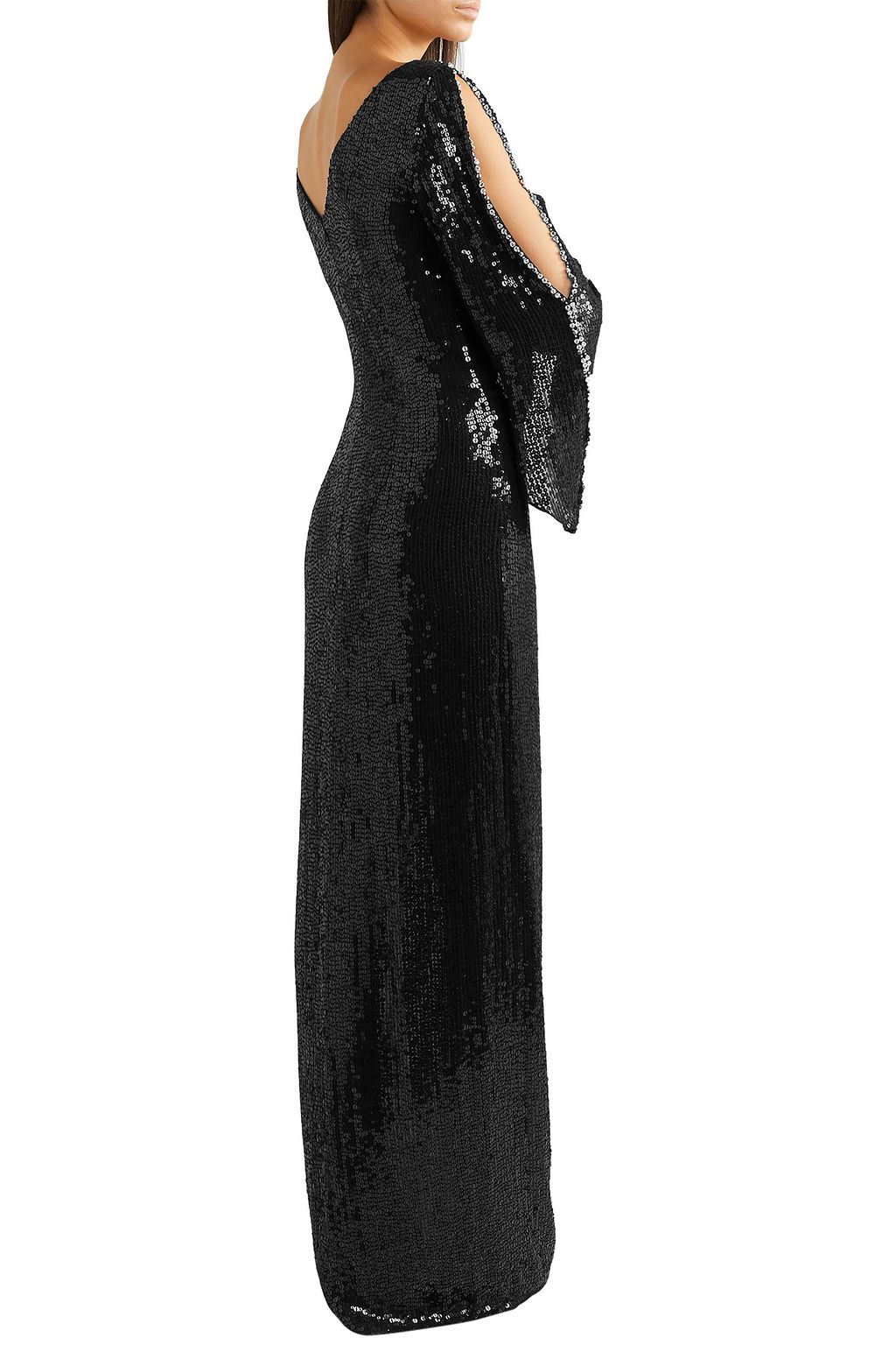 JENNY PACKHAM Wrap-effect cutout sequined tulle gown