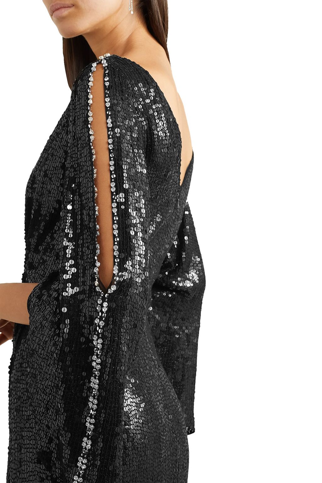 JENNY PACKHAM Wrap-effect cutout sequined tulle gown