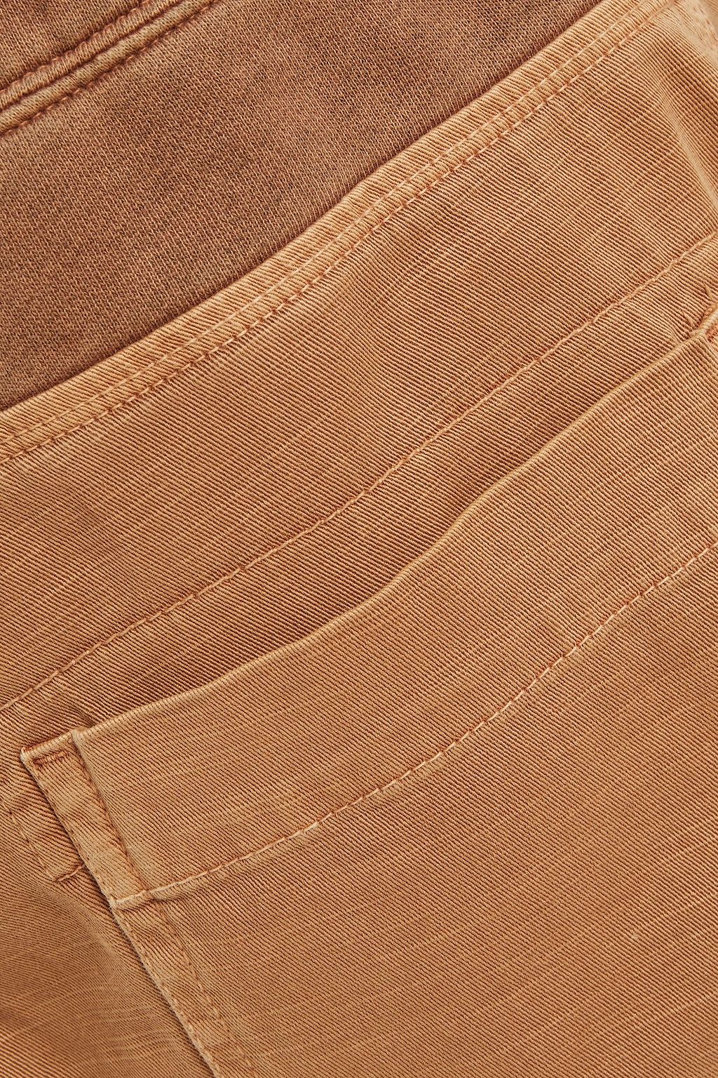 JAMES PERSE Jersey-paneled stretch-cotton twill tapered pants