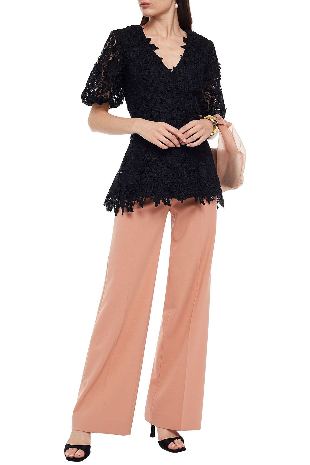 LELA ROSE Guipure lace top