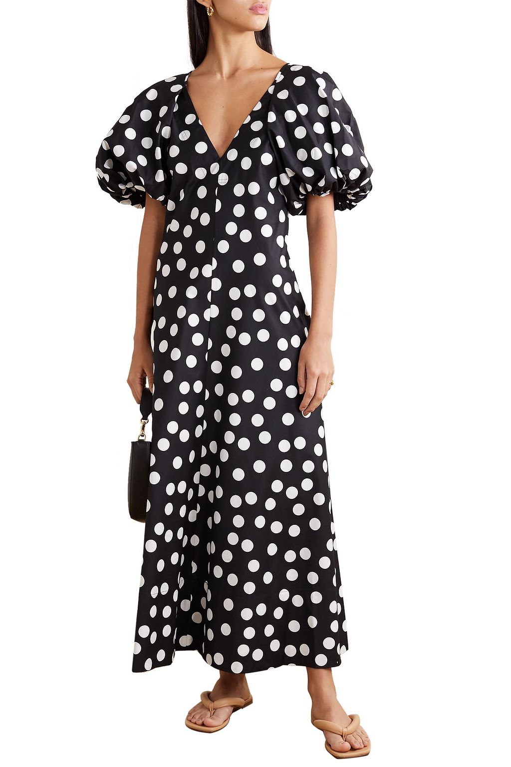 LEE MATHEWS Cherry Spot polka-dot cotton maxi dress