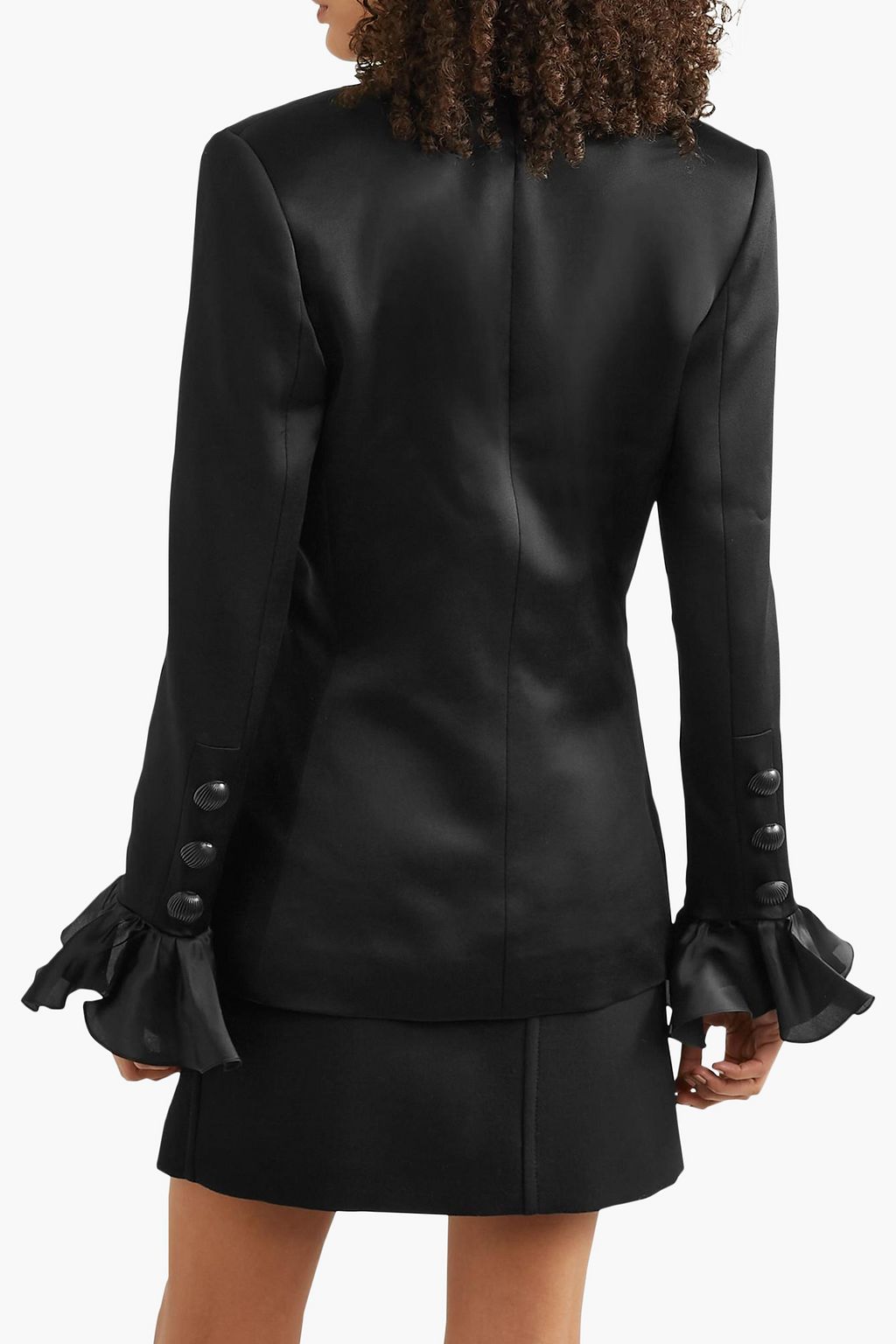 MARTIN MARTIN Marine ruffled organza-trimmed satin blazer
