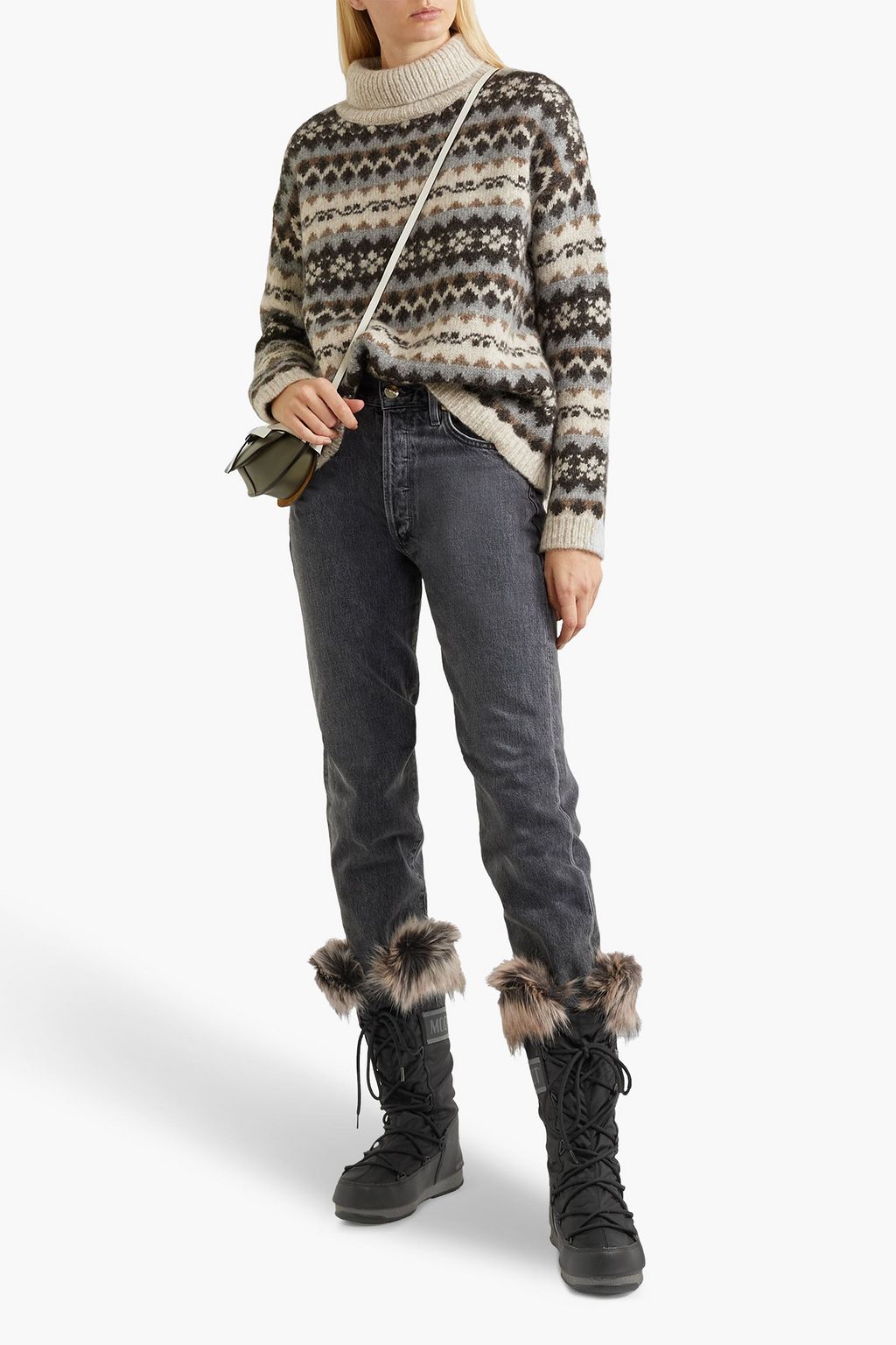 MOON BOOT Monaco faux fur-trimmed shell snow boots