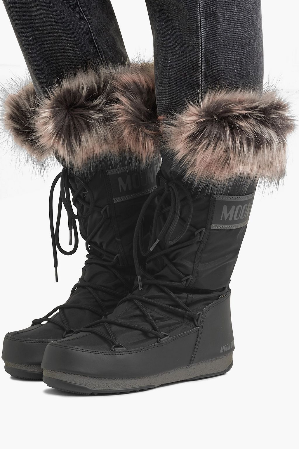 MOON BOOT Monaco faux fur-trimmed shell snow boots