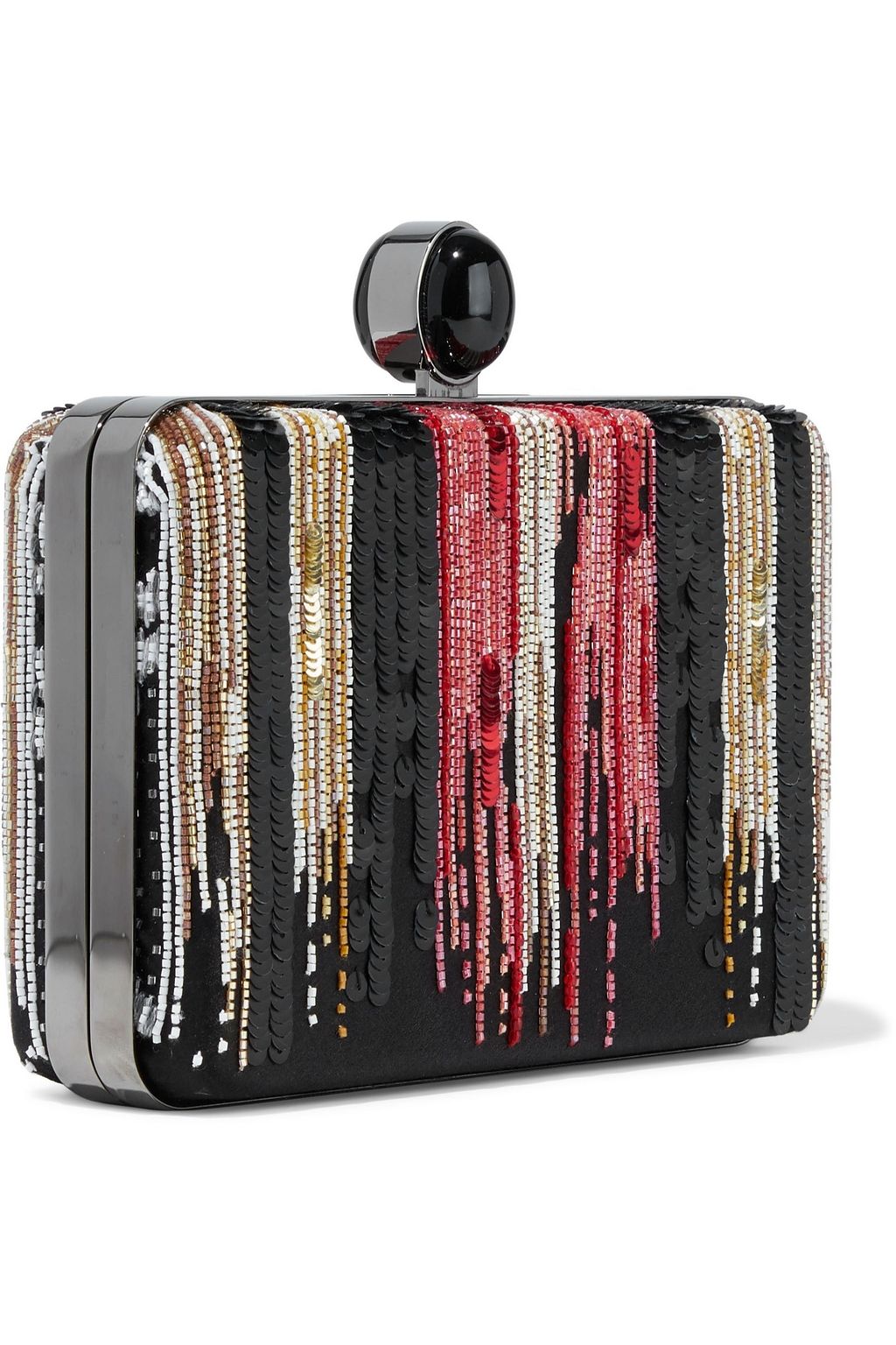 OSCAR DE LA RENTA Embellished silk-satin clutch