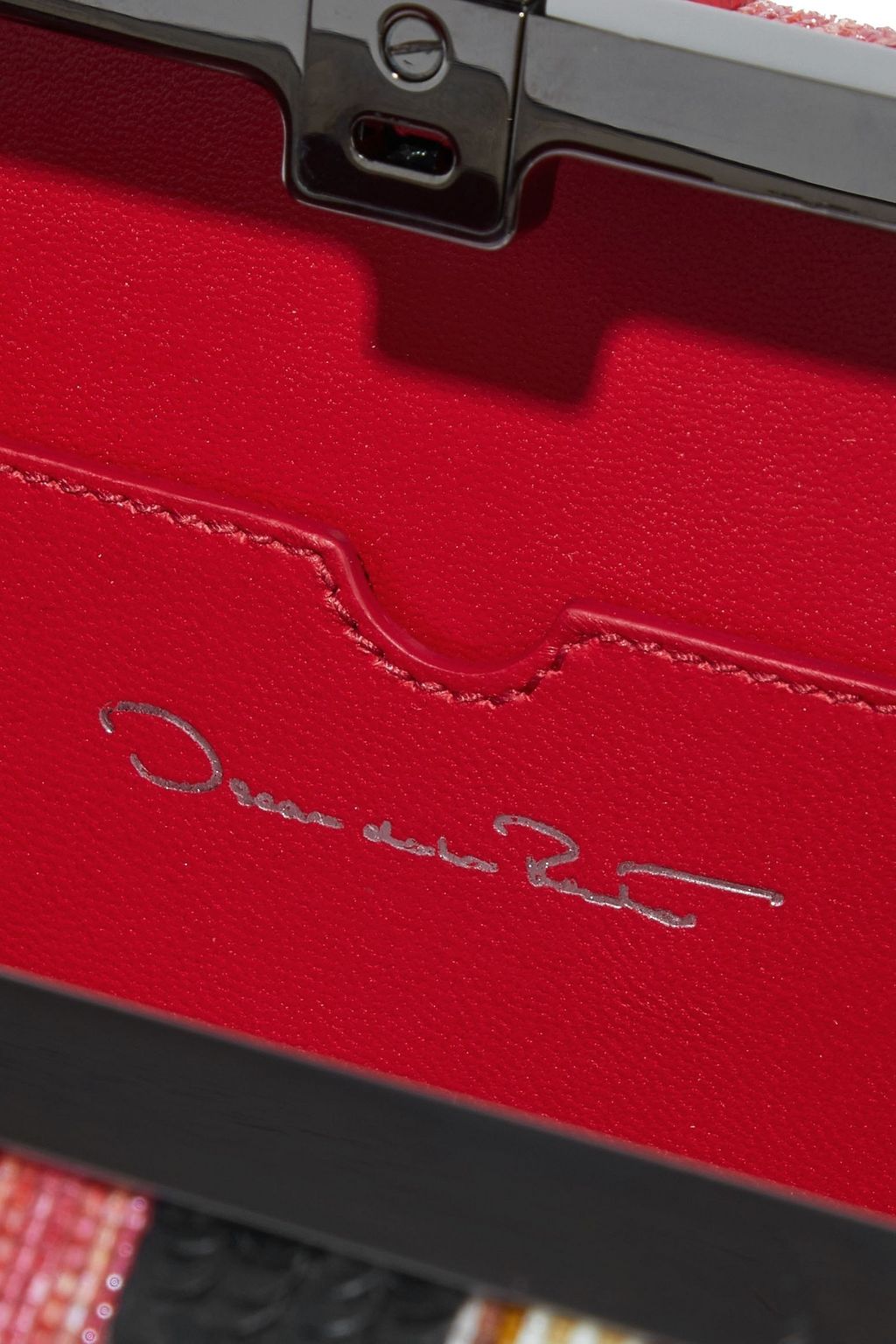 OSCAR DE LA RENTA Embellished silk-satin clutch
