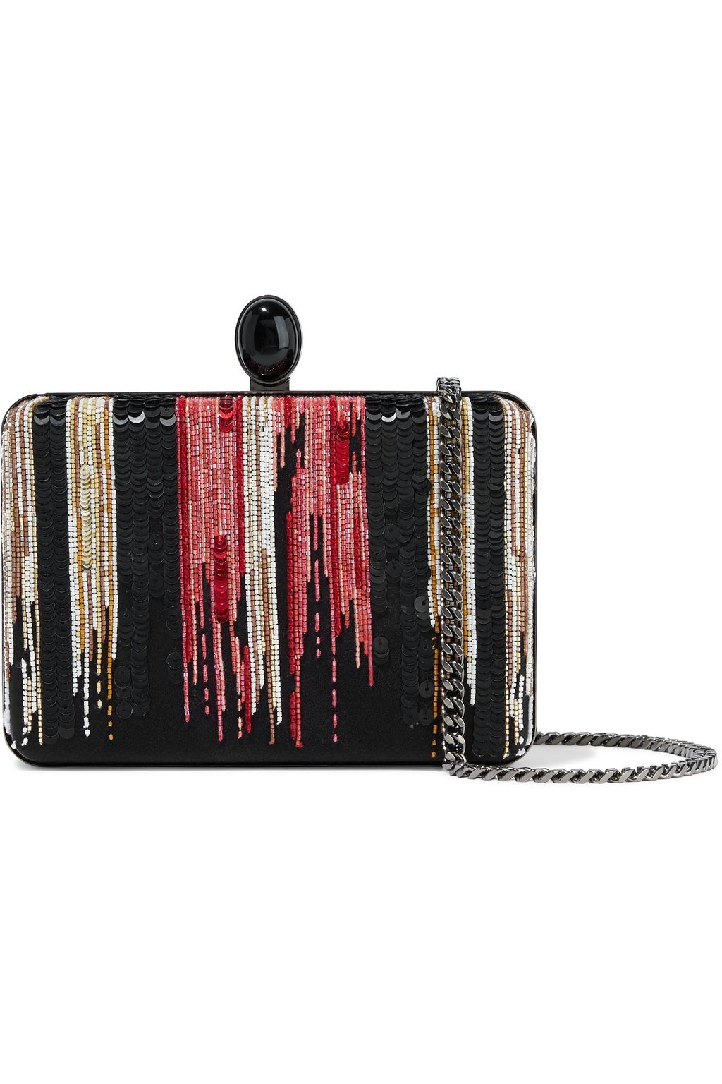 OSCAR DE LA RENTA Embellished silk-satin clutch