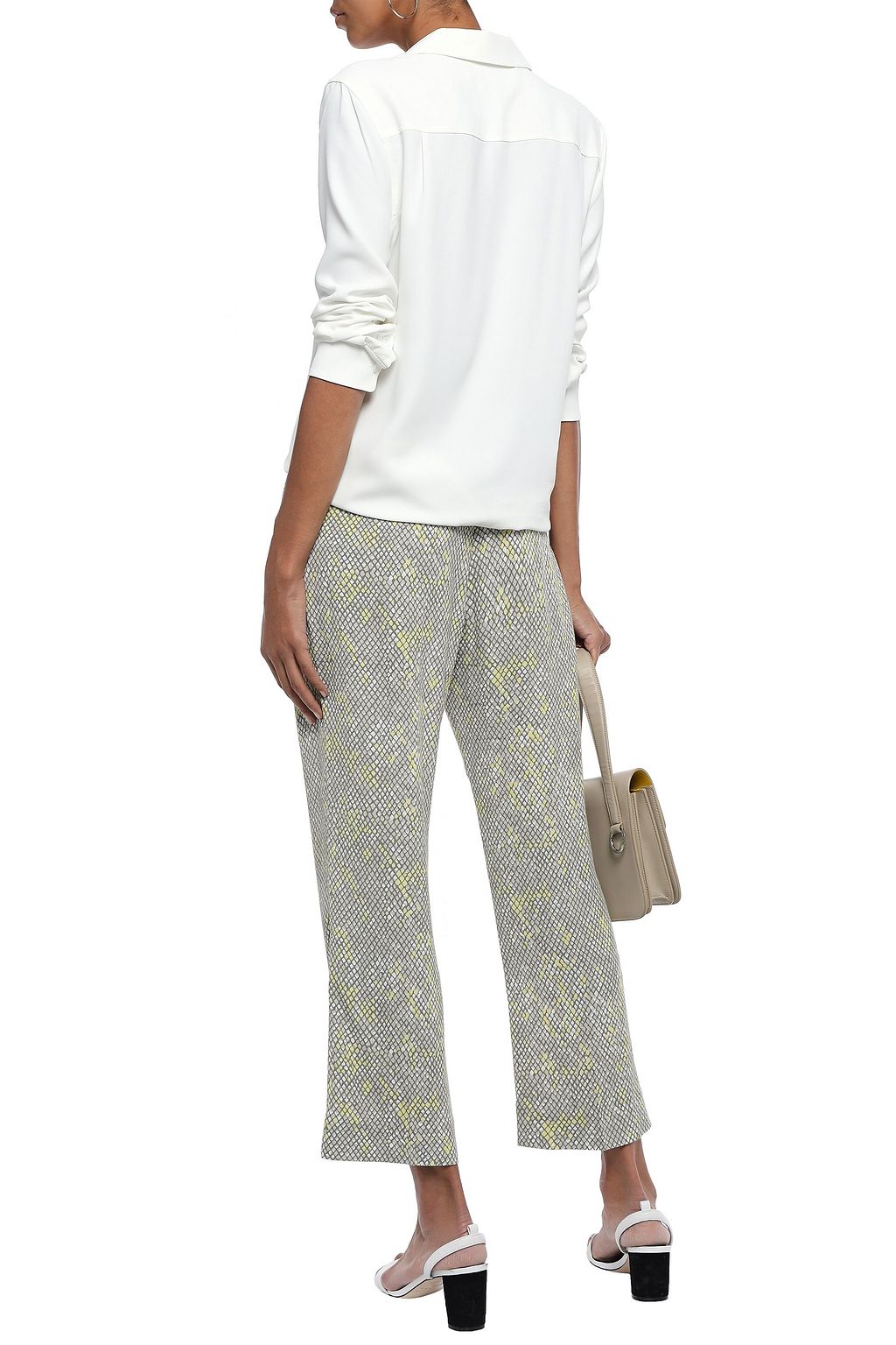 EQUIPMENT Bergen snake-print washed-crepe kick-flare pants