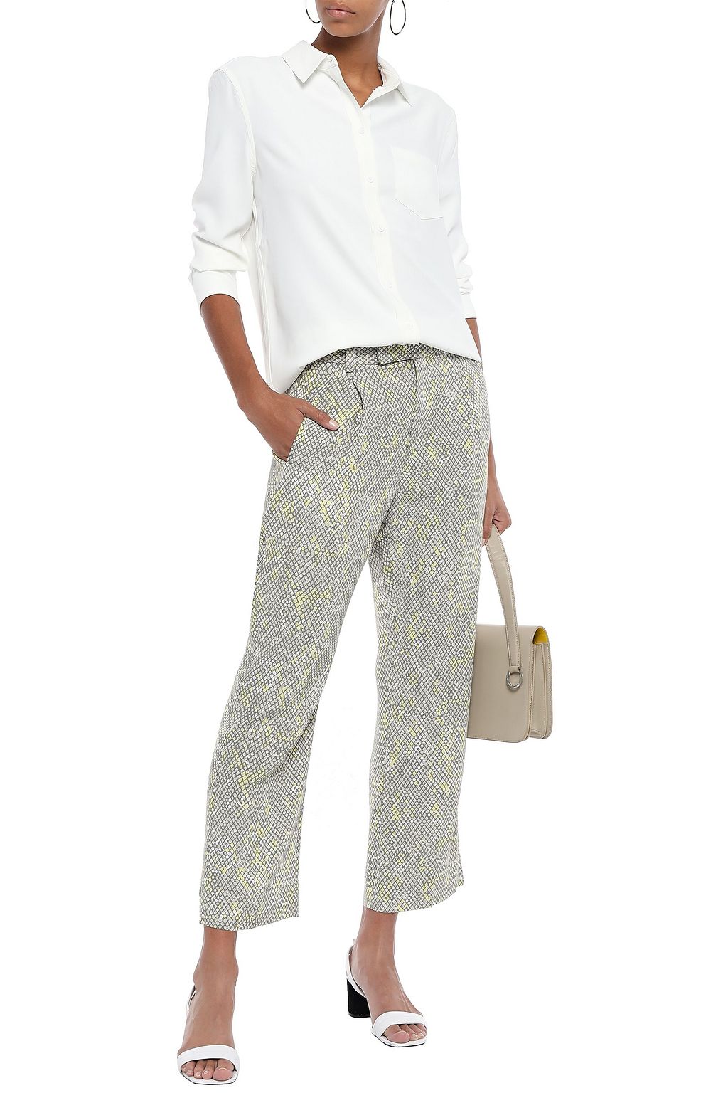EQUIPMENT Bergen snake-print washed-crepe kick-flare pants