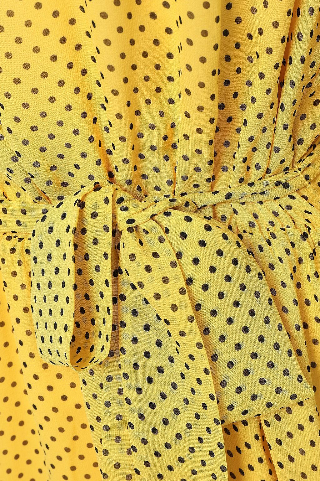 JOIE Belted polka-dot silk-chiffon mini dress