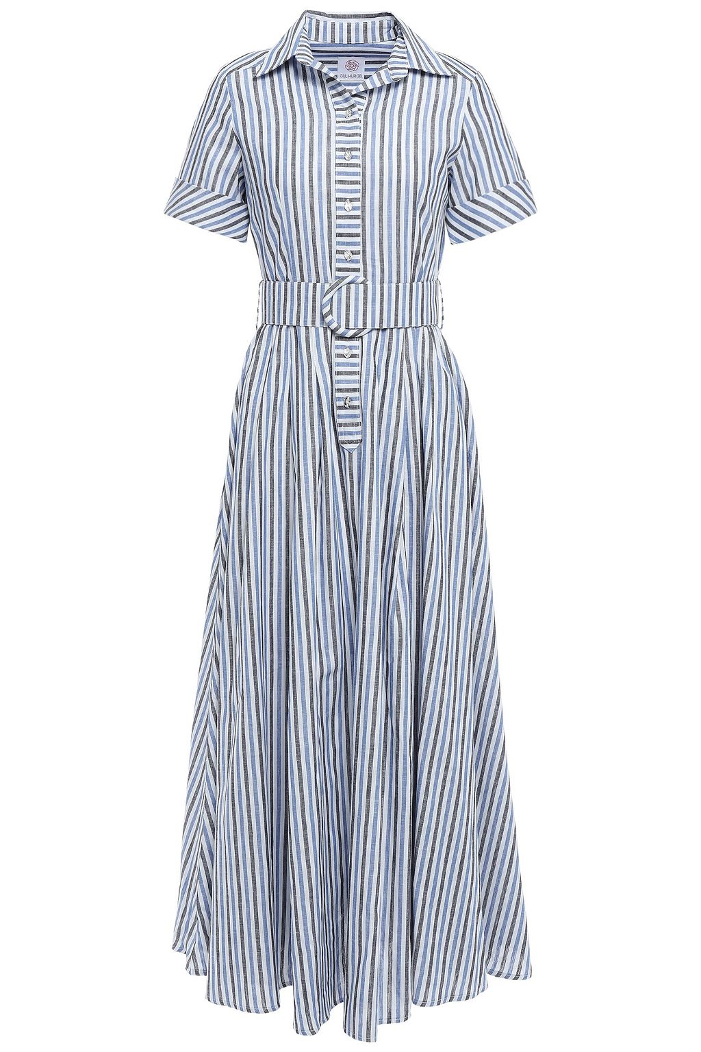 linen maxi shirt dress