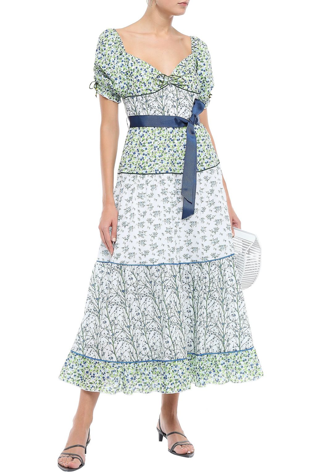 GÜL HÜRGEL Gathered floral-print cotton midi dress