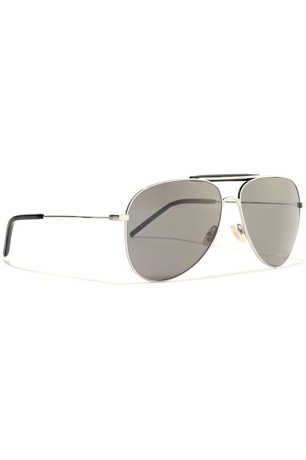 SAINT LAURENT Aviator-style acetate and silver-tone sunglasses