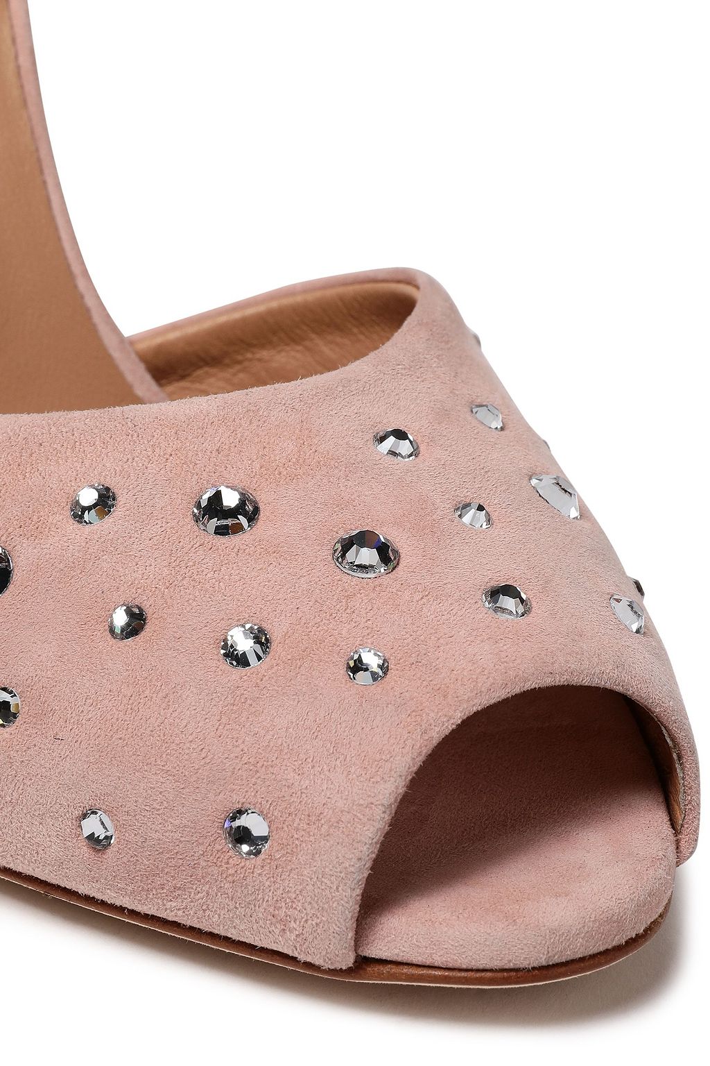 GIUSEPPE ZANOTTI Florence crystal-embellished suede slingback pumps
