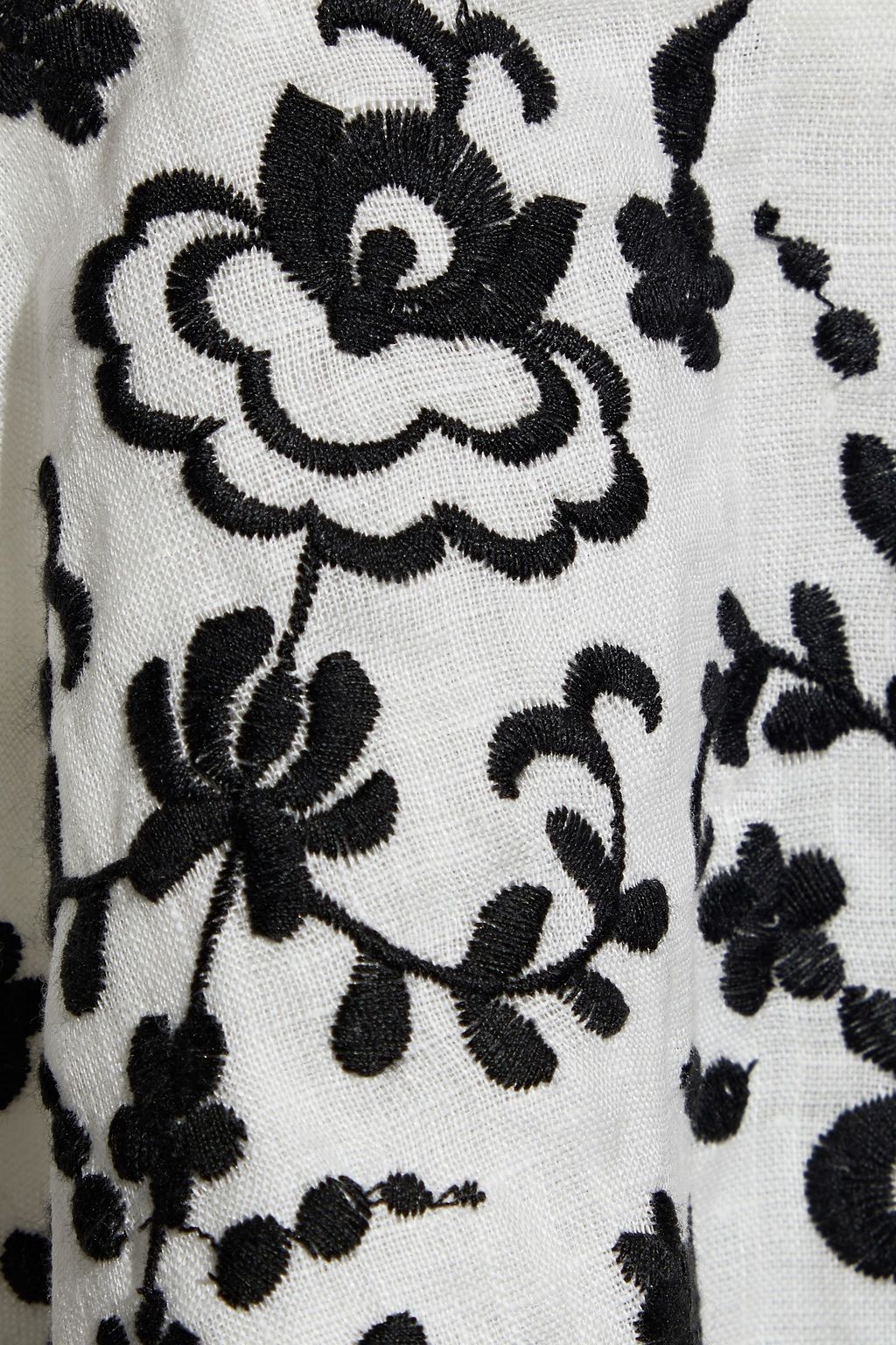 ZIMMERMANN Tali tasseled embroidered linen mini skirt