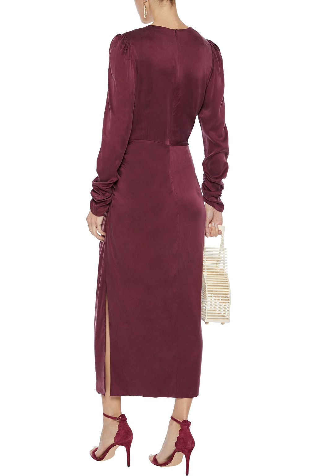 ZIMMERMANN Draped washed stretch-silk midi dress