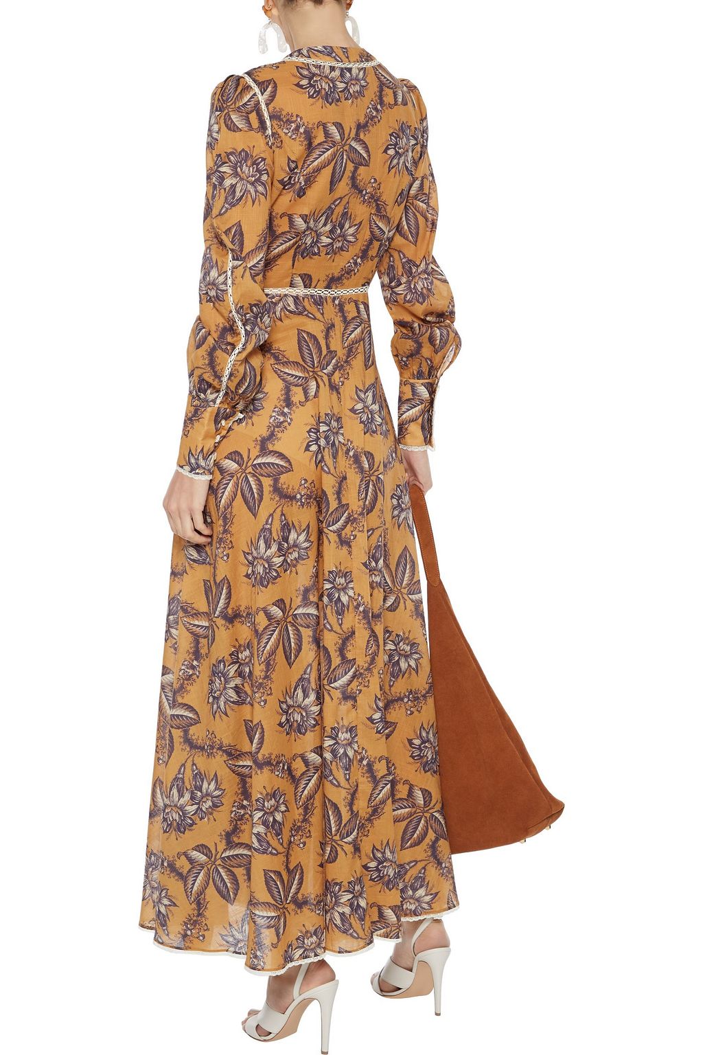 ZIMMERMANN Castile crochet-trimmed floral-print cotton-gauze maxi dress