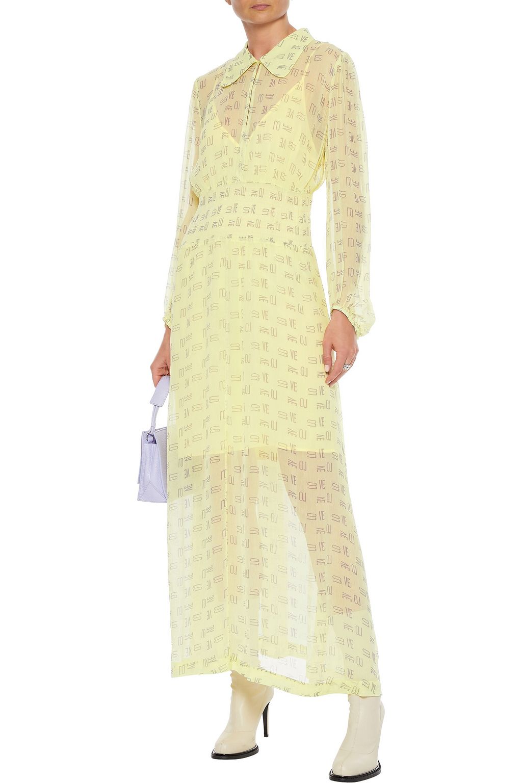 BAUM UND PFERDGARTEN Amber shirred floral-print georgette maxi dress