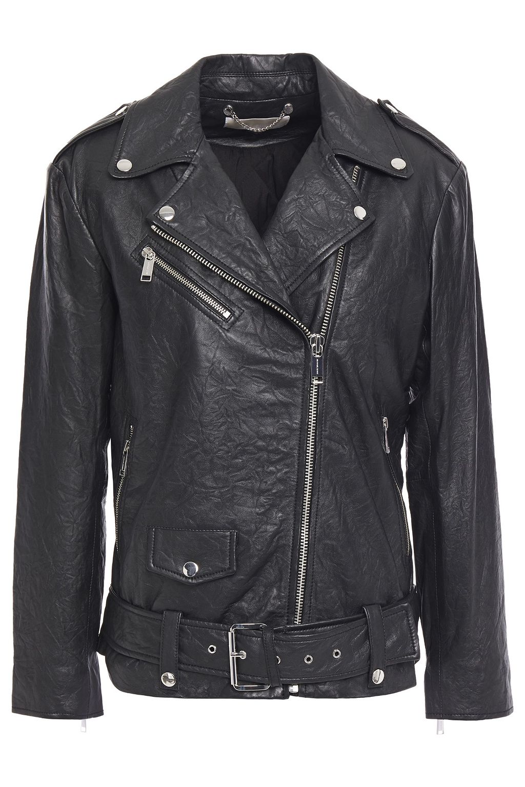 michael kors black leather jacket