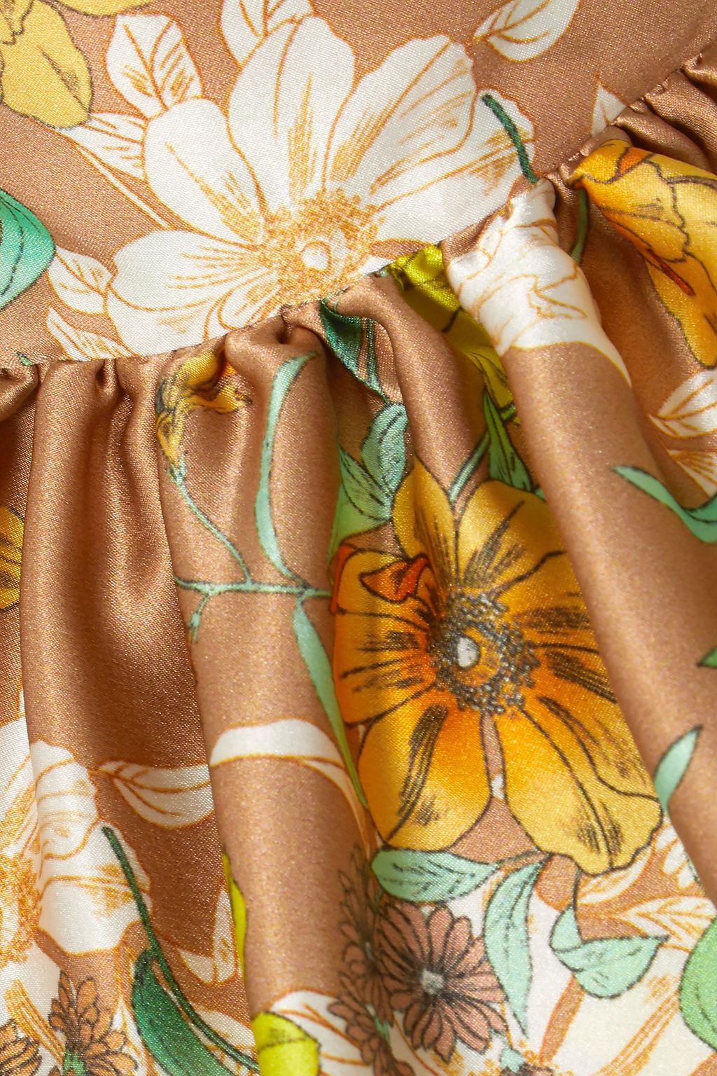 HARMUR Belted floral-print silk-satin halterneck midi dress