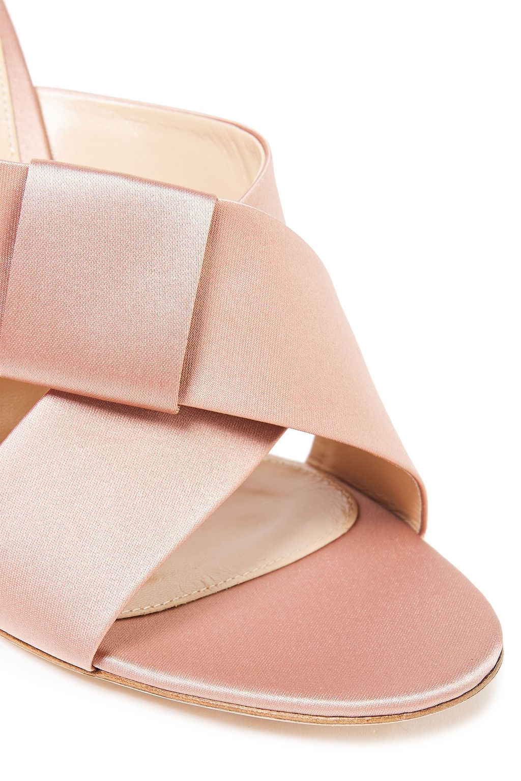 GIANVITO ROSSI Obi bow-embellished silk-satin mules
