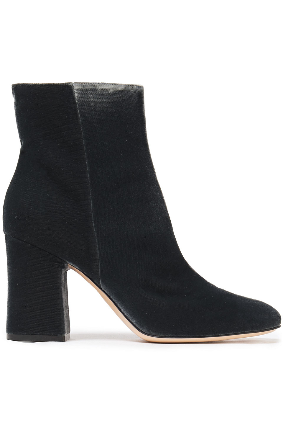 Gianvito Rossi Woman Shelly 85 Velvet Ankle Boots Dark Gray Size 39.5