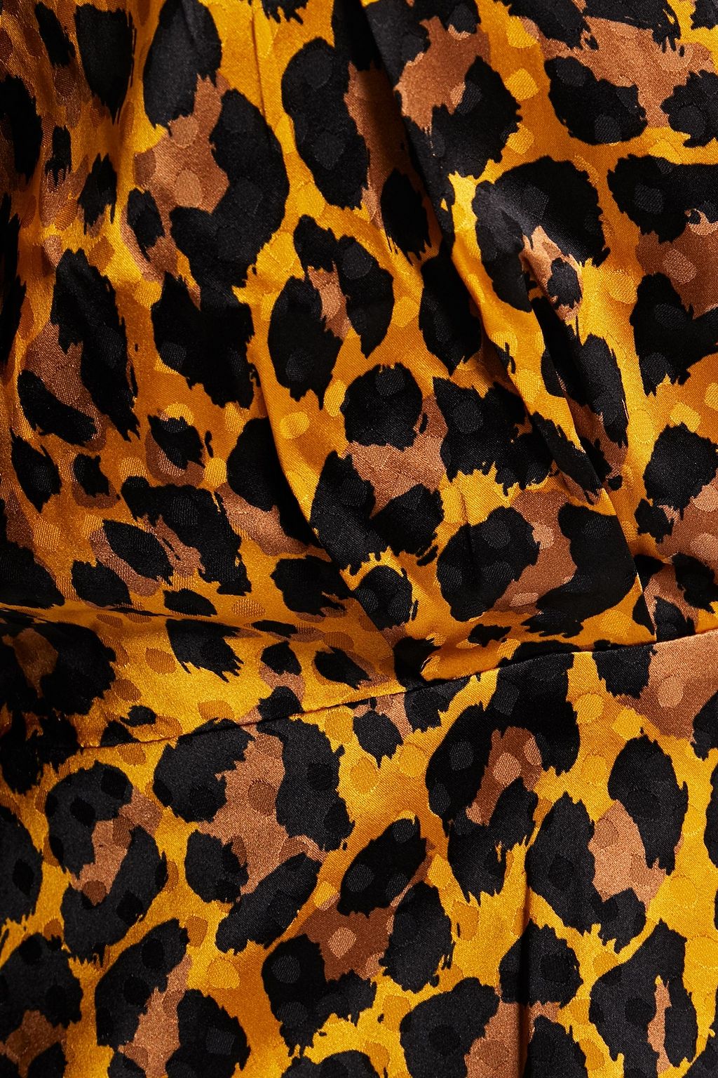 RONNY KOBO Cutout leopard-print silk-blend satin-jacquard blouse
