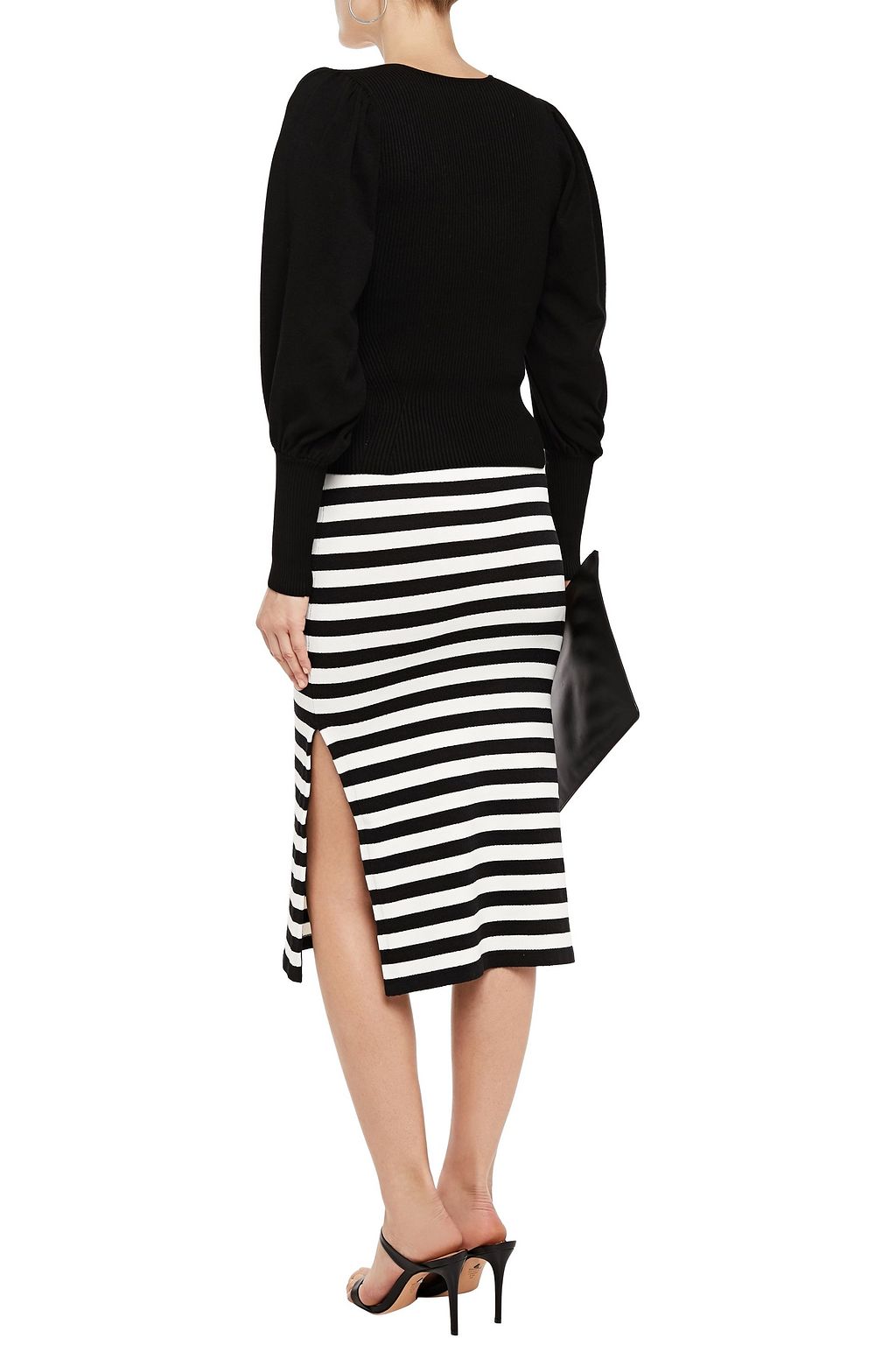 RONNY KOBO Tegan gathered ribbed-knit sweater