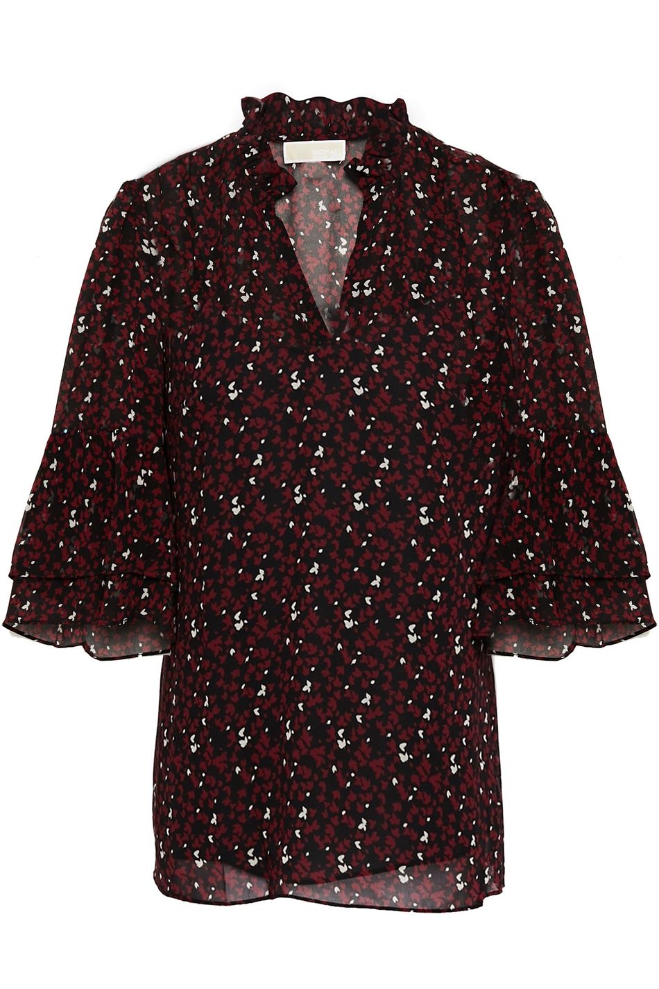 michael kors floral chiffon blouse