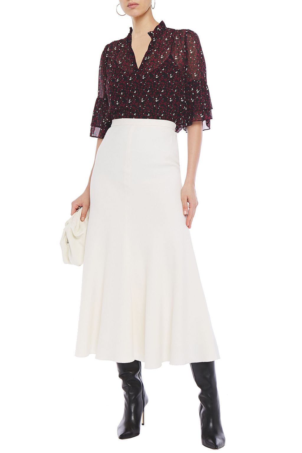 michael kors floral chiffon blouse
