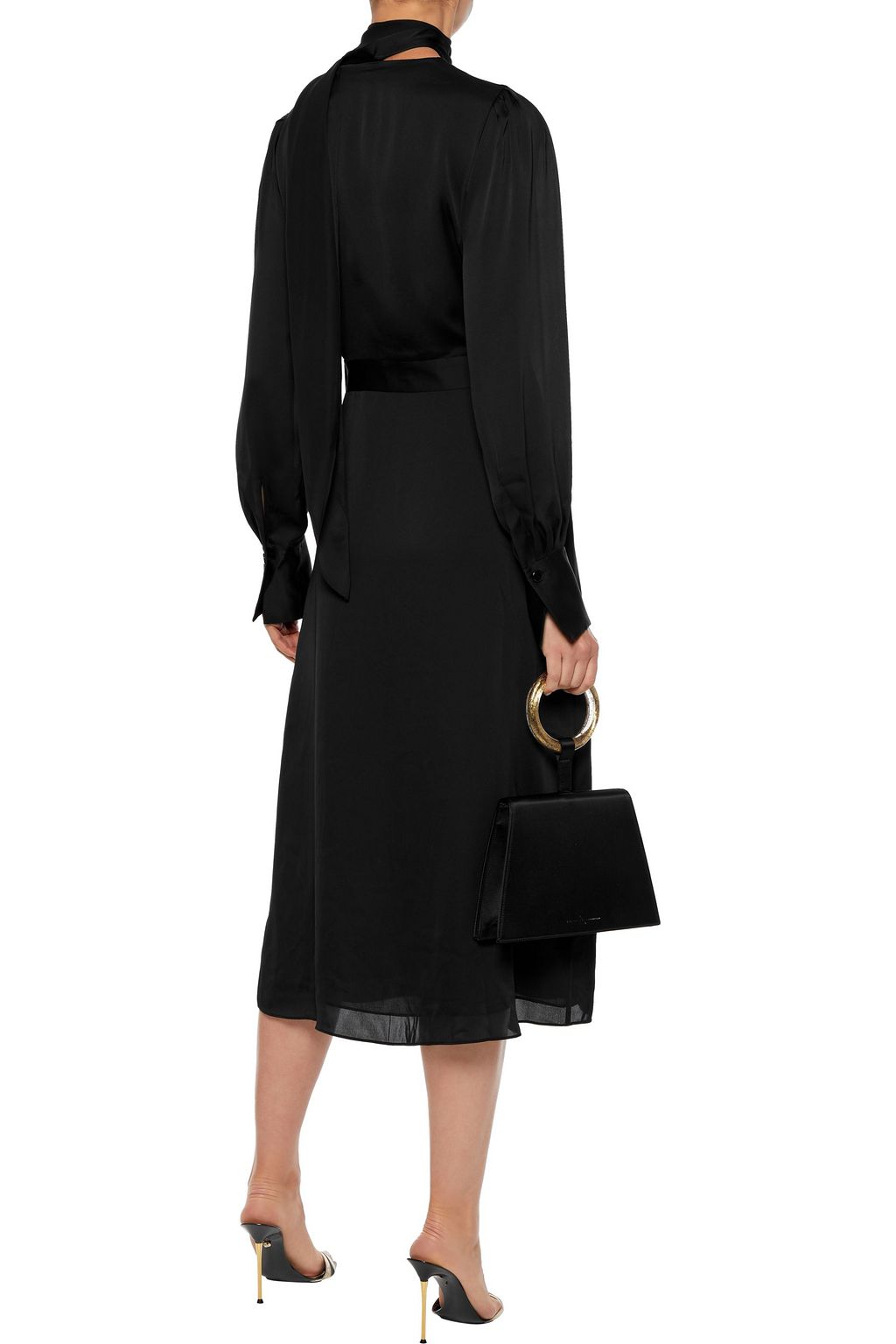 EQUIPMENT Calanne tie-neck satin midi dress