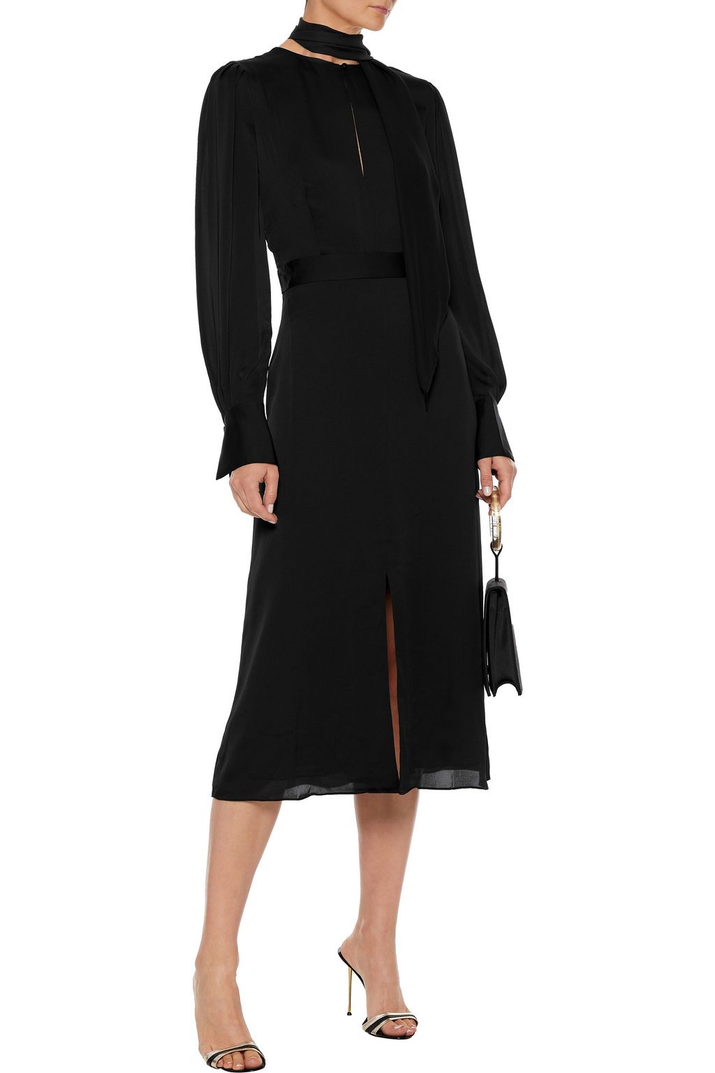 EQUIPMENT Calanne tie-neck satin midi dress