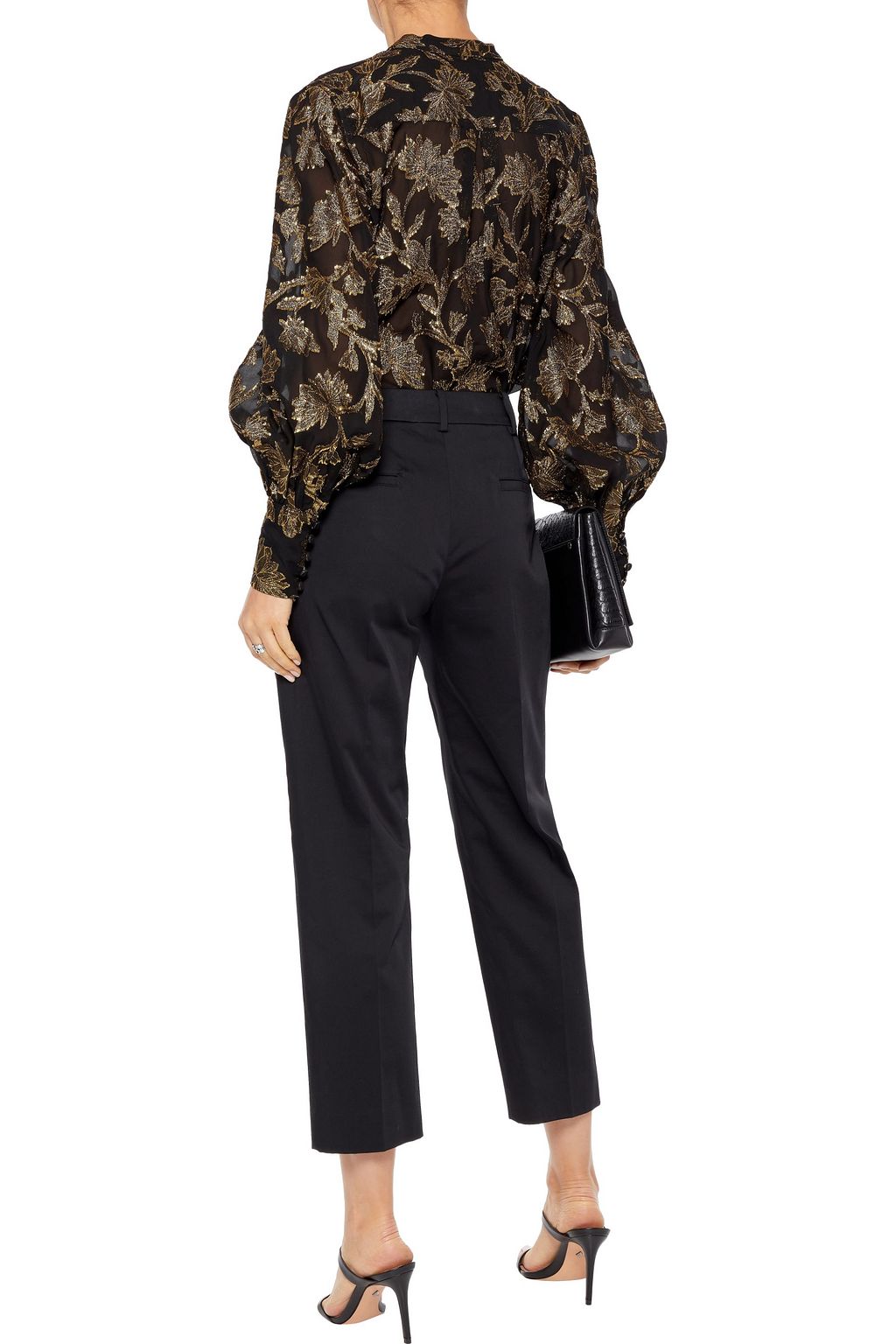 EQUIPMENT Boleyn metallic fil coupé silk-blend organza blouse