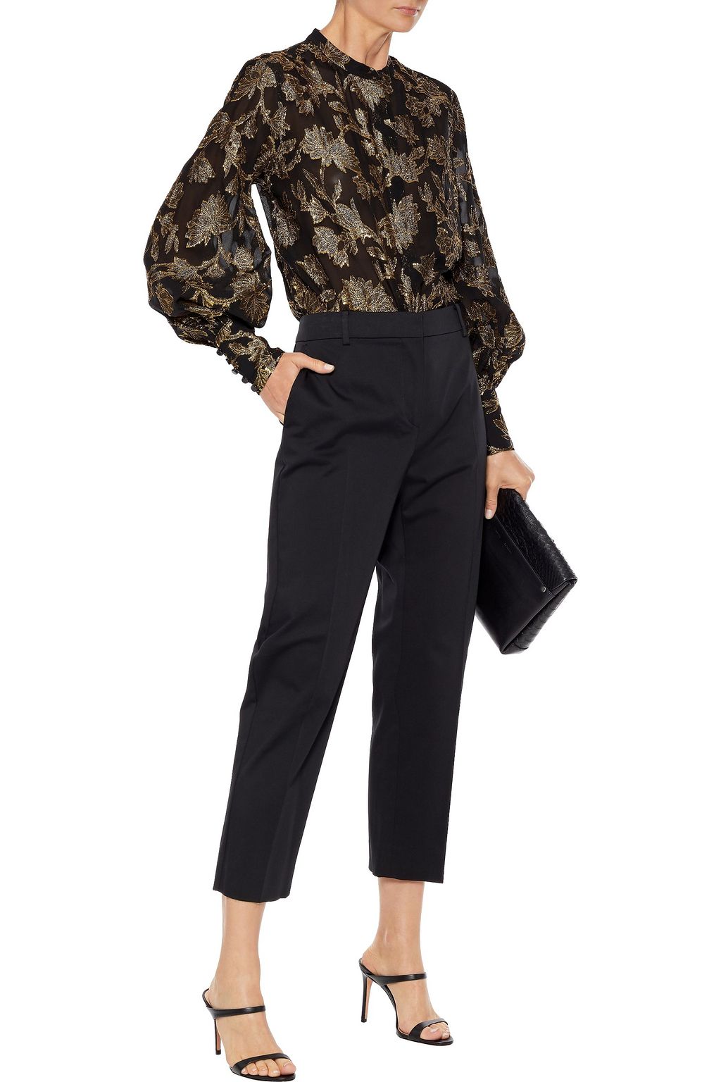 EQUIPMENT Boleyn metallic fil coupé silk-blend organza blouse