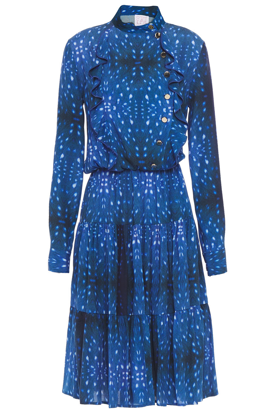 Stella Jean Woman Ruffle-trimmed Printed Crepe Dress Blue Size 42