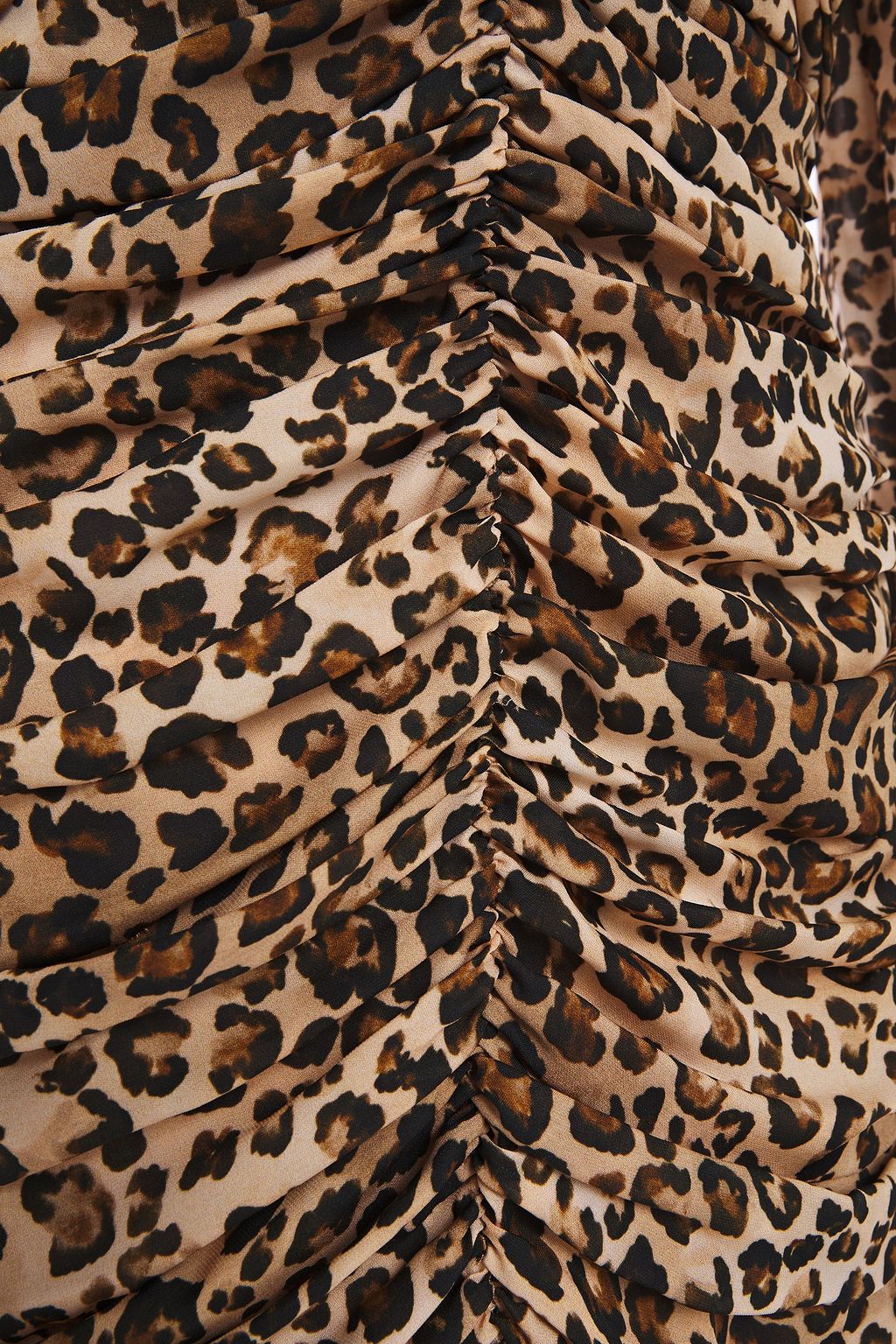 NICHOLAS Ruched leopard-print silk-crepe mini dress