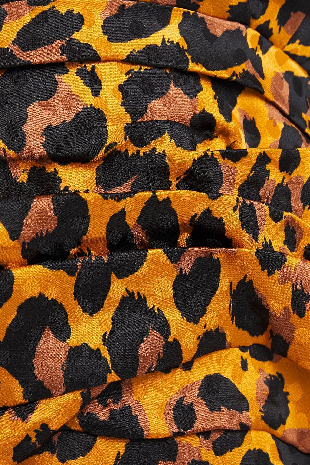 RONNY KOBO Ruched leopard-print silk-blend satin-jacquard mini dress