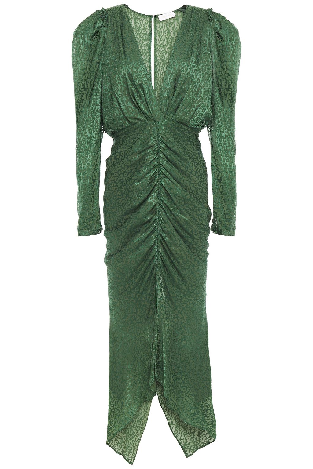 Emerald Ruched leopard-print devoré 