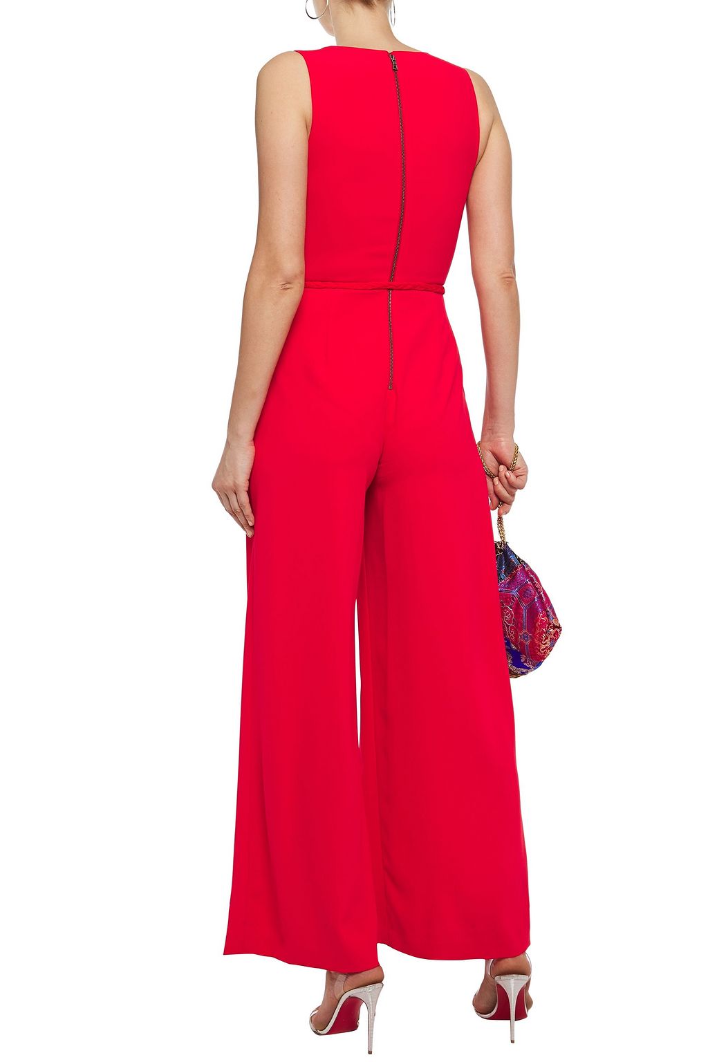 ALICE + OLIVIA Audrie belted pleated crepe wide-leg jumpsuit