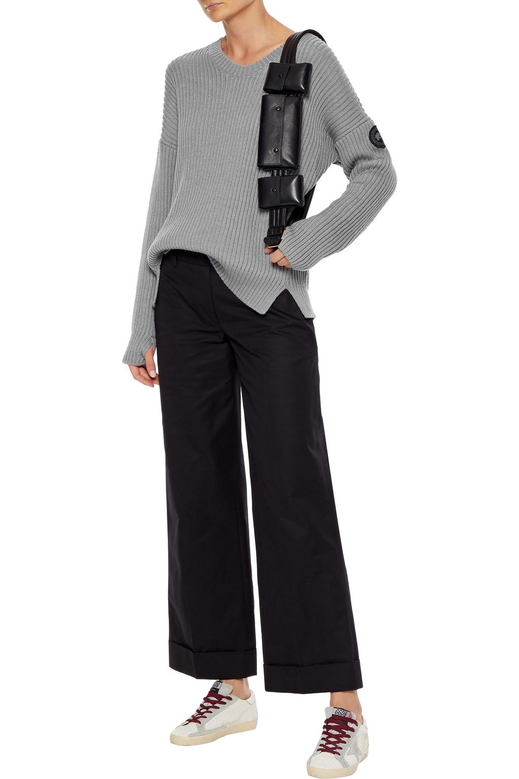Gray Mackenzie ribbed merino wool 